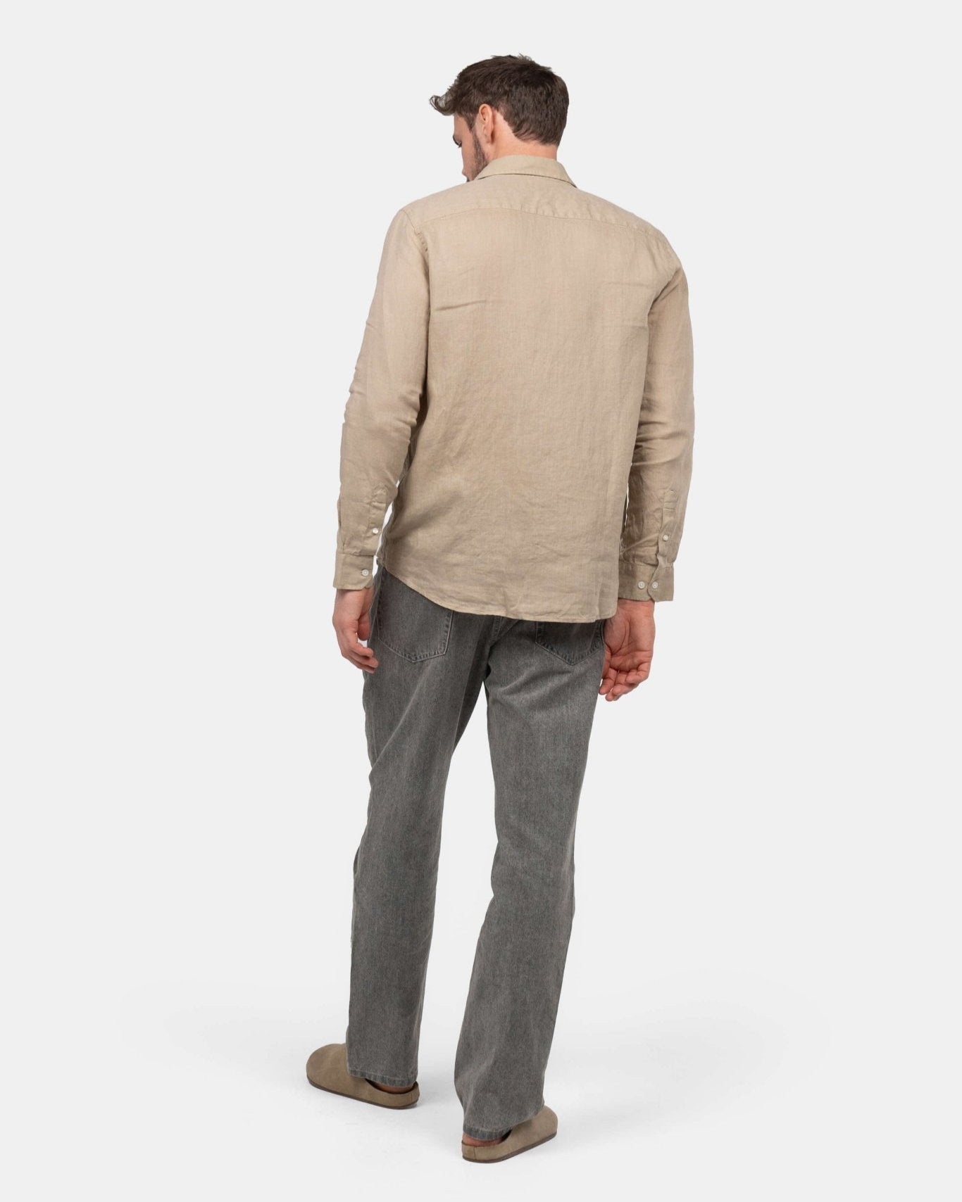 Langærmet Hørskjorte Mokka | Skagen - clothing.dk